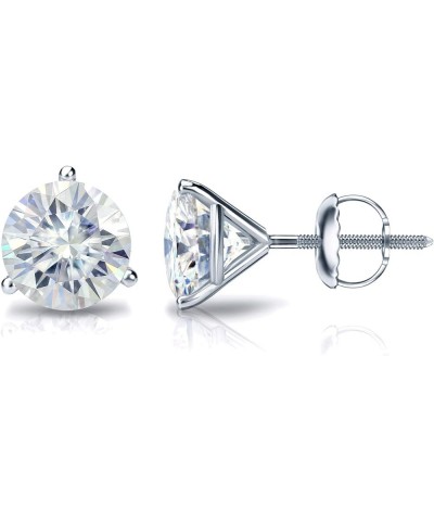 1 to 7 Carat Moissanite Round Stud Earrings for Women in 14k Gold (J-K, TGW) 3-Prong Martini Screw Back White Gold 4.0 carats...