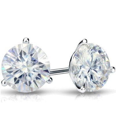 1 to 7 Carat Moissanite Round Stud Earrings for Women in 14k Gold (J-K, TGW) 3-Prong Martini Screw Back White Gold 4.0 carats...