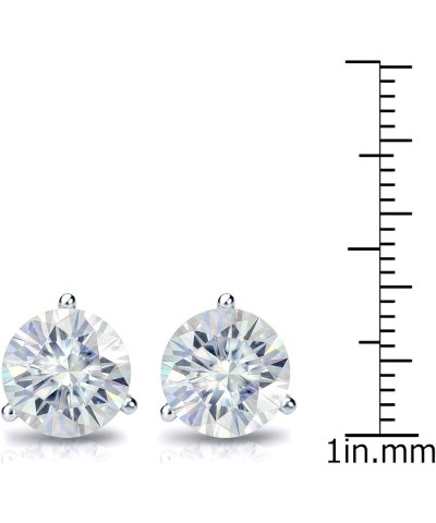 1 to 7 Carat Moissanite Round Stud Earrings for Women in 14k Gold (J-K, TGW) 3-Prong Martini Screw Back White Gold 4.0 carats...