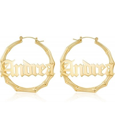 Gifts for Her Personalized Name Hoop Earrings Custom Unique Name Eardrops for Women Teen Girls Birthday Jewelry Gold 2 $15.00...