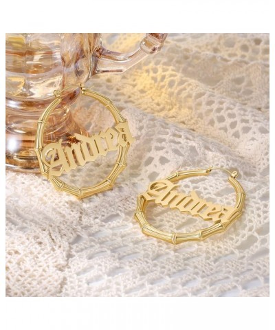 Gifts for Her Personalized Name Hoop Earrings Custom Unique Name Eardrops for Women Teen Girls Birthday Jewelry Gold 2 $15.00...