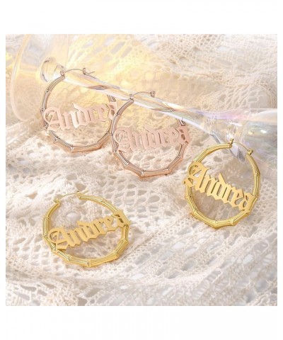 Gifts for Her Personalized Name Hoop Earrings Custom Unique Name Eardrops for Women Teen Girls Birthday Jewelry Gold 2 $15.00...