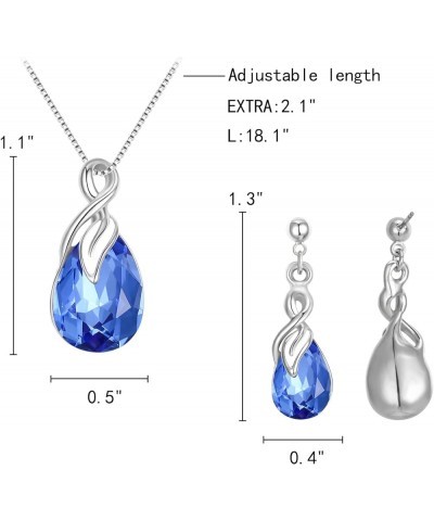 Austrian Crystal Teardrop Necklace Earrings Jewelry Sets for Women Girls, Valentine's Day/Mother's Day/Christmas Jewelry Gift...