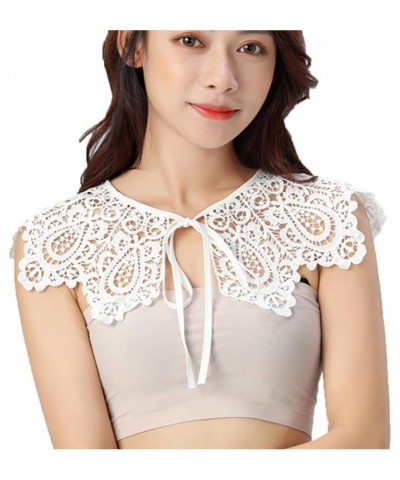 White Fake Collar Detachable Collar Faux Collar Little Shawl Top False Collar for Women Girls F-white $8.79 Necklaces