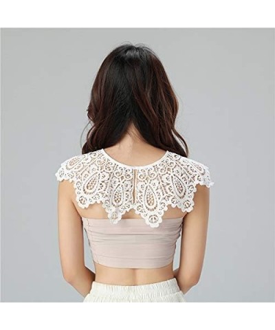 White Fake Collar Detachable Collar Faux Collar Little Shawl Top False Collar for Women Girls F-white $8.79 Necklaces