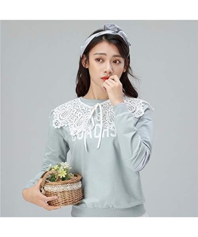 White Fake Collar Detachable Collar Faux Collar Little Shawl Top False Collar for Women Girls F-white $8.79 Necklaces