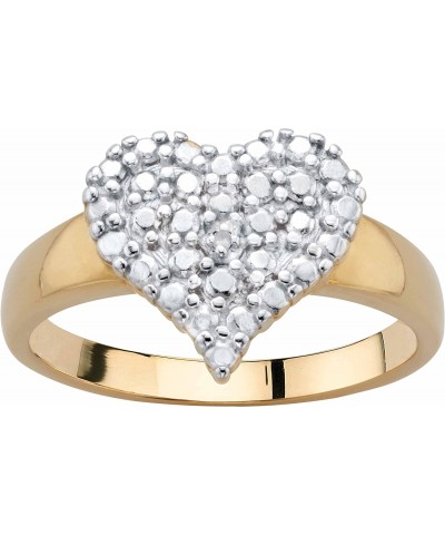 PalmBeach Yellow Gold-plated Genuine Diamond Accent Heart Cluster Ring Sizes 6-10 $26.54 Rings