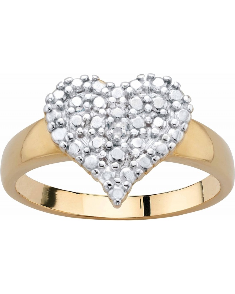 PalmBeach Yellow Gold-plated Genuine Diamond Accent Heart Cluster Ring Sizes 6-10 $26.54 Rings