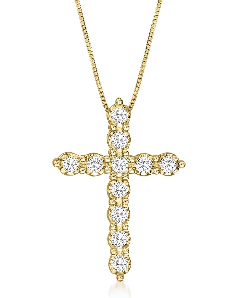 0.50 ct. t.w. Diamond Cross Pendant Necklace in 14kt Yellow Gold 18.0 Inches $339.75 Necklaces