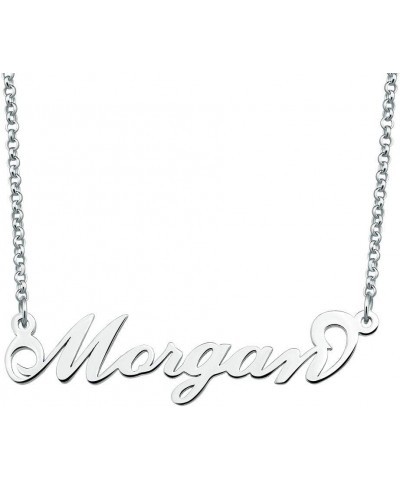 Personalized Name Necklace Sterling Silver Pendant Customized Custom Morgan (316 Stainless Steel) $10.99 Necklaces