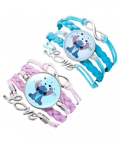 2PCS Cartoon Bracelets Cute Stuff for Women Kawaii Bracelet Kits Leather Hand Chain Charms Brithday Valentines Day Graduation...