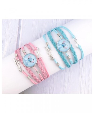 2PCS Cartoon Bracelets Cute Stuff for Women Kawaii Bracelet Kits Leather Hand Chain Charms Brithday Valentines Day Graduation...