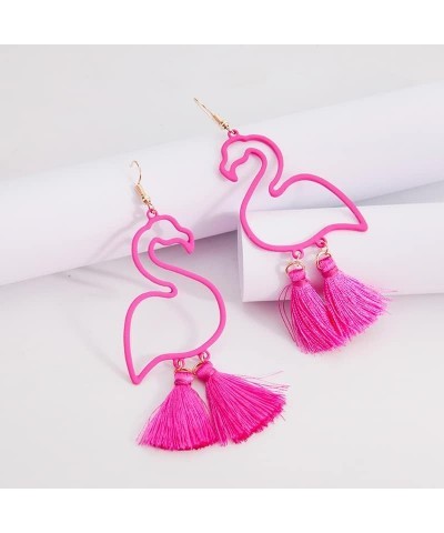 Flamingo Earrings Boho Tropical Bird Earrings Flamingo Bird Pendant Earring for Women Girls -A A $5.82 Earrings