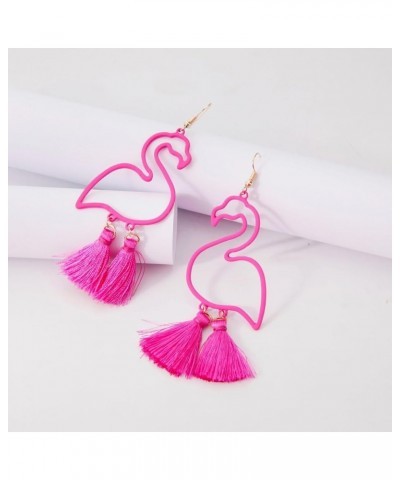 Flamingo Earrings Boho Tropical Bird Earrings Flamingo Bird Pendant Earring for Women Girls -A A $5.82 Earrings