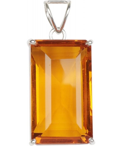 127.5 Ct. Yellow Citrine Pendant Without Chain, Emerald Cut Sterling Silver Pendant Without Chain Jewelry Fashion Idea $20.68...