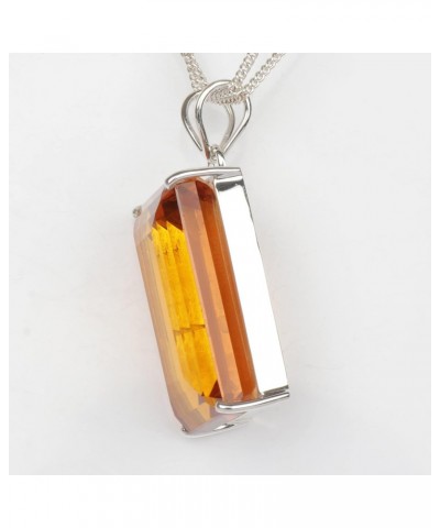 127.5 Ct. Yellow Citrine Pendant Without Chain, Emerald Cut Sterling Silver Pendant Without Chain Jewelry Fashion Idea $20.68...