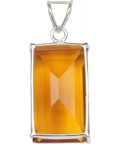 127.5 Ct. Yellow Citrine Pendant Without Chain, Emerald Cut Sterling Silver Pendant Without Chain Jewelry Fashion Idea $20.68...