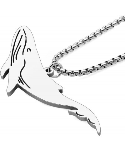 Stainless Steel Ocean Animal Whale Necklace Pendant for Women Girls 18K Gold Silver Plated Cute Whale Necklaces Minimalist Je...