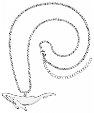 Stainless Steel Ocean Animal Whale Necklace Pendant for Women Girls 18K Gold Silver Plated Cute Whale Necklaces Minimalist Je...