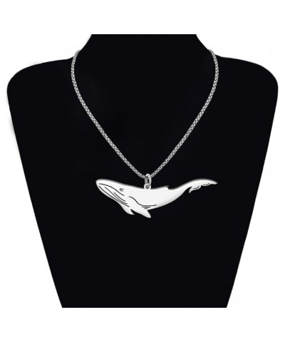 Stainless Steel Ocean Animal Whale Necklace Pendant for Women Girls 18K Gold Silver Plated Cute Whale Necklaces Minimalist Je...