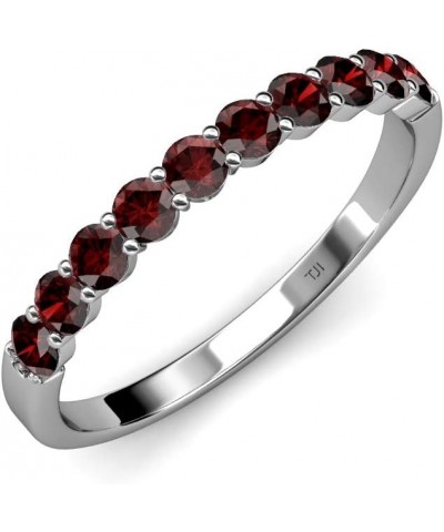 Red Garnet 1 1/6 ctw 10 Stone Women Wedding Anniversary Stackable Band 14K Gold White Gold $214.23 Bracelets