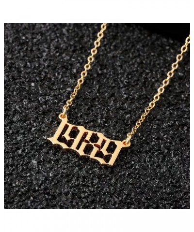 Birth Year Necklace for Women, 18K Gold Plated Old English Birth Year Number Pendant Necklace Jewelry Gifts for Women Birthda...