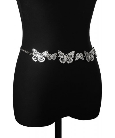 Sexy Butterfly Body Chain Silver Metal Waist Chains Butterfly Pendant Belly Chains Rave Party Body Jewelry for Women and Girl...