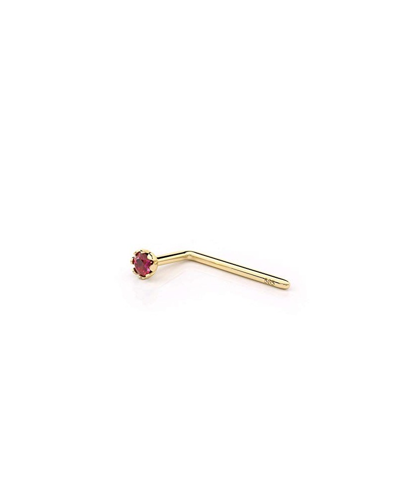 Flower Nose Ring Stud, Small Nose Pin Piercing, Unique Minimalist Dainty Style, 20g, L Back Shape, Handmade Jewelry (14K Soli...