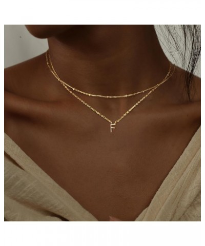 Trendy A-Z Letter Choker Pendant - Dainty 14K Gold Plated Layered Satellite Initial Necklace Set for Women Cute Jewelry Gift ...