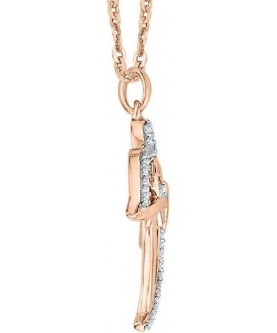 Diamond Angel with Heart Pendant Necklace in Gold or Silver (1/5 cttw, J-K, SI2-I1) Rose Gold 14k $211.15 Necklaces