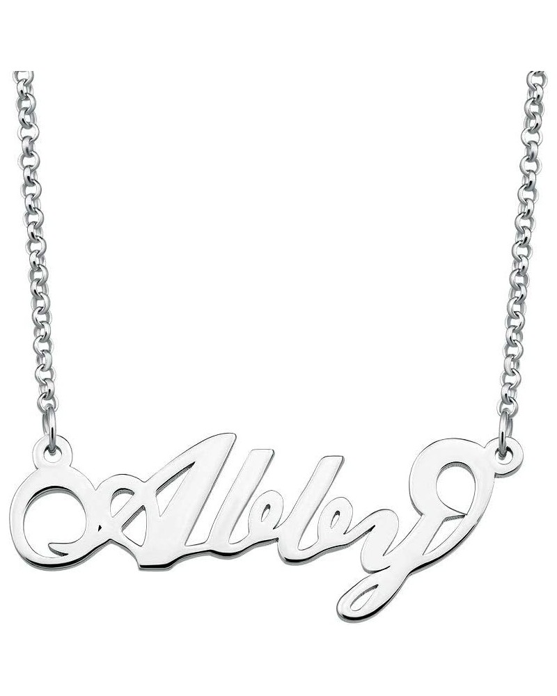 Sterling Silver Name Necklace Personalized Custom Name Necklace Abby Silver $17.04 Necklaces