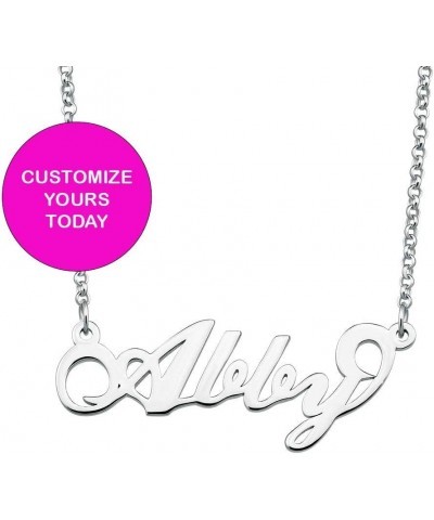 Sterling Silver Name Necklace Personalized Custom Name Necklace Abby Silver $17.04 Necklaces