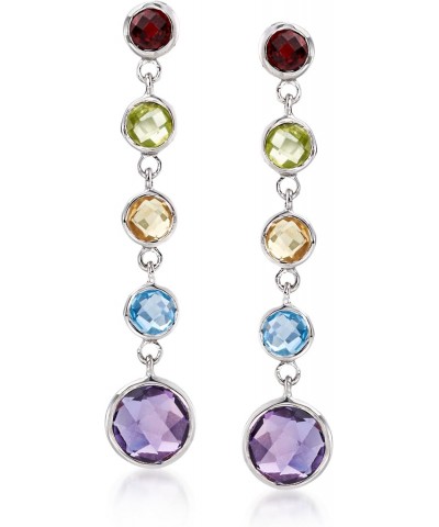 4.30 ct. t.w. Bezel-Set Multi-Stone Drop Earrings in Sterling Silver $35.08 Earrings