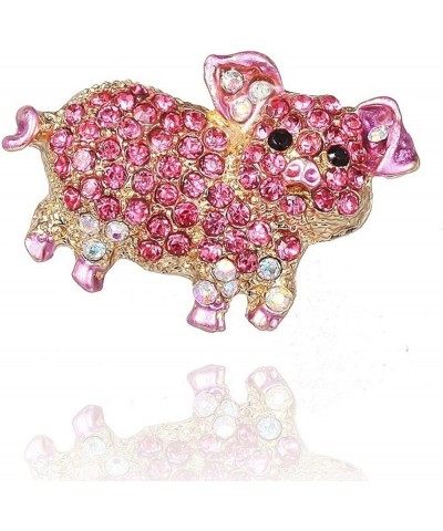 Women Rhinestone Inlaid Pig Brooch Pin Corsage Bag Badge Cloth Jewelry Accessory,Vintage Fashion Brooch Pins for Women Teen G...