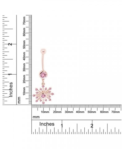 Snowflake Belly Button Navel Ring in 14K Gold Over Sterling Silver Rose Gold Over : Simulated Tourmaline $24.90 Rings