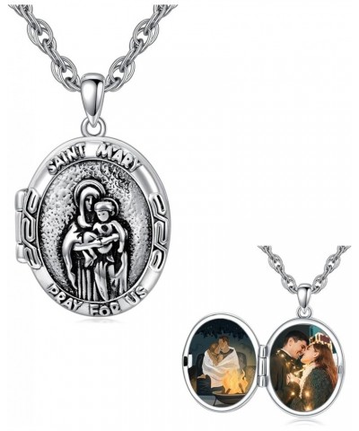 925 Sterling Silver Saint Michael/Anthony/Christopher/Benedict/Joseph/Jude/Virgin Mary/Francis Locket That Holds Pictures Pho...