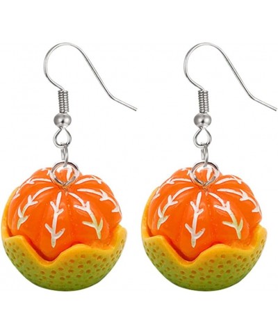 Boho Unique Handmade Creative Fruit Orange Earrings Retro Personality Simple Tassel Earrings For Women Girls Fruit Jewelry Gi...