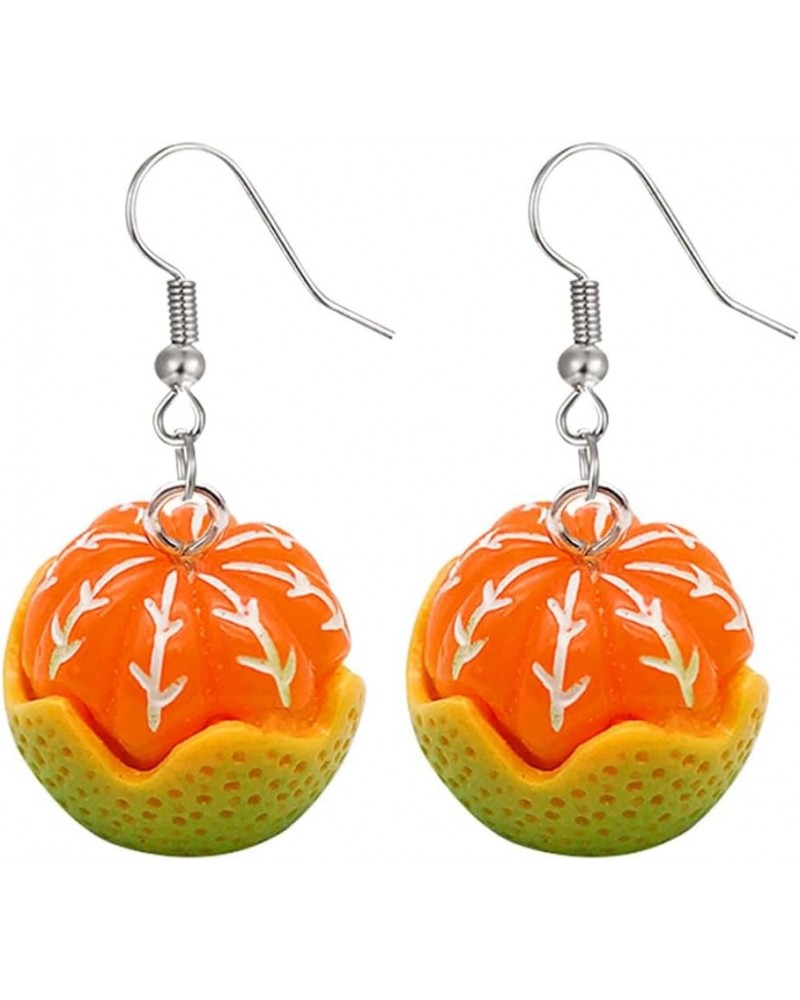 Boho Unique Handmade Creative Fruit Orange Earrings Retro Personality Simple Tassel Earrings For Women Girls Fruit Jewelry Gi...