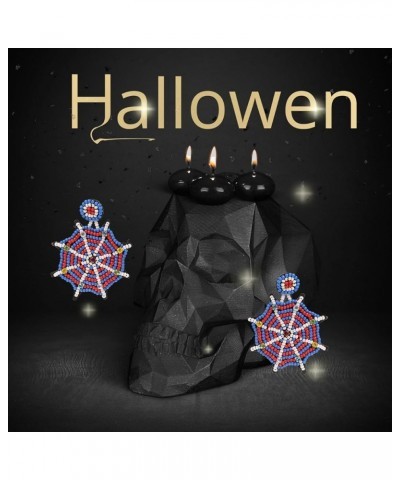 JeanBeau Halloween Skull Skeleton Spooky Ghost Bat Pumpkin Drop Dangle Acrylic Earrings Set for Women Teen Girls – Gold Cute ...