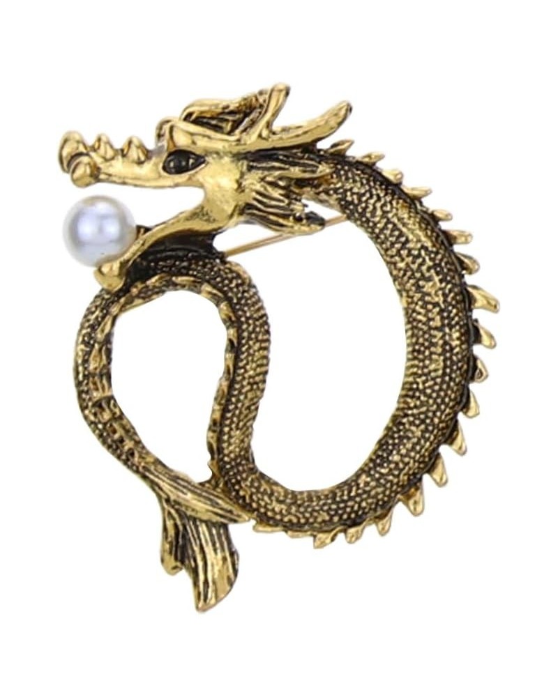 Gothic Chinese Dragon Brooches and Pins Punk Dragon Shape Lapel Pin Women Men Suit Jacket Coat Safty Pin Halloween PaDress Ac...