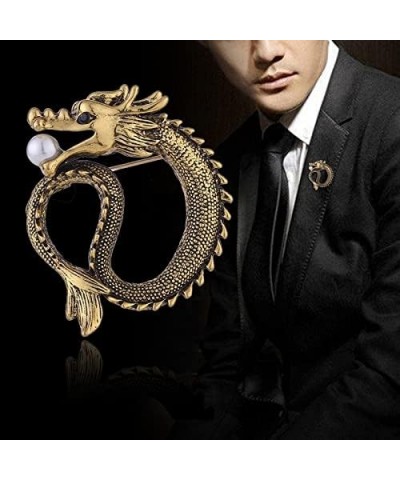 Gothic Chinese Dragon Brooches and Pins Punk Dragon Shape Lapel Pin Women Men Suit Jacket Coat Safty Pin Halloween PaDress Ac...