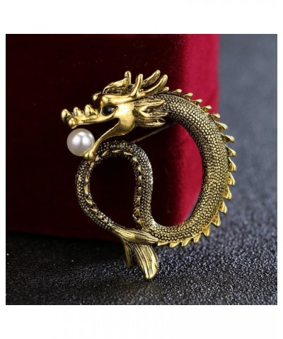 Gothic Chinese Dragon Brooches and Pins Punk Dragon Shape Lapel Pin Women Men Suit Jacket Coat Safty Pin Halloween PaDress Ac...