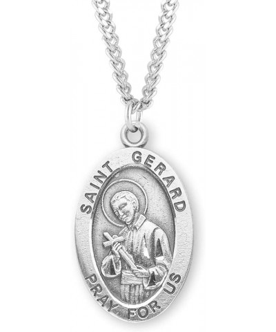 Sterling Silver Oval Patron Saint Medal St. Gerard 2 $23.01 Necklaces