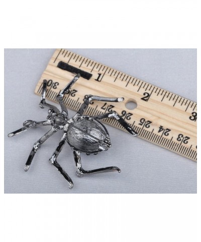 Womens Gunmetal Tone Clear Rhinestones Black Widow Spider Brooch Pin $11.39 Brooches & Pins