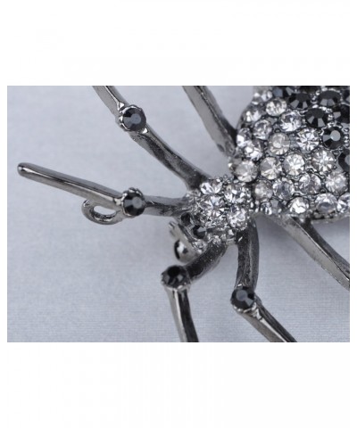 Womens Gunmetal Tone Clear Rhinestones Black Widow Spider Brooch Pin $11.39 Brooches & Pins