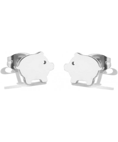 Simple Pig Stainless Steel Stud Earrings for Women Teen Girls Cartilage Hypoallergenic Tiny Small Studs Earring Minimalist Je...