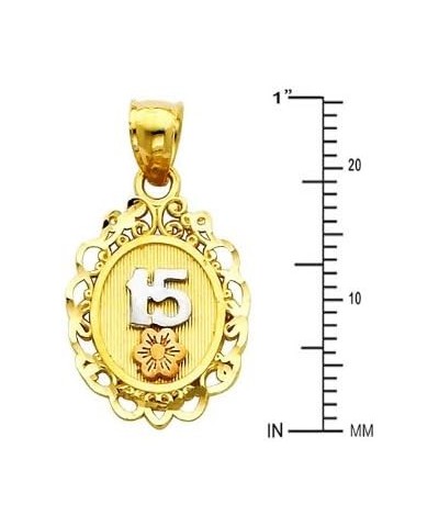 14k REAL Tri Color Gold 15 A?os Pendant with 1.5mm Diamond Cut Chain Necklace 20.0 Inches $62.62 Pendants