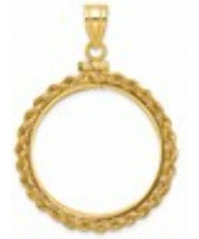 Gold Coin Bezel Pendant Mounting in 10K Yellow Gold - 13mm - 39.5mm Coin Size - Polished Rope Screw Top Coin 27mmx2.35mm $84....