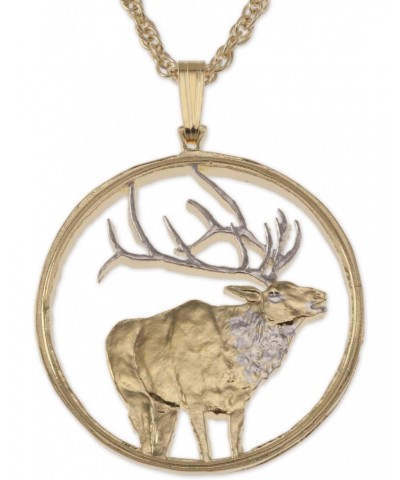 Elk Pendant & Necklace, Medallion Hand Cut $28.00 Necklaces