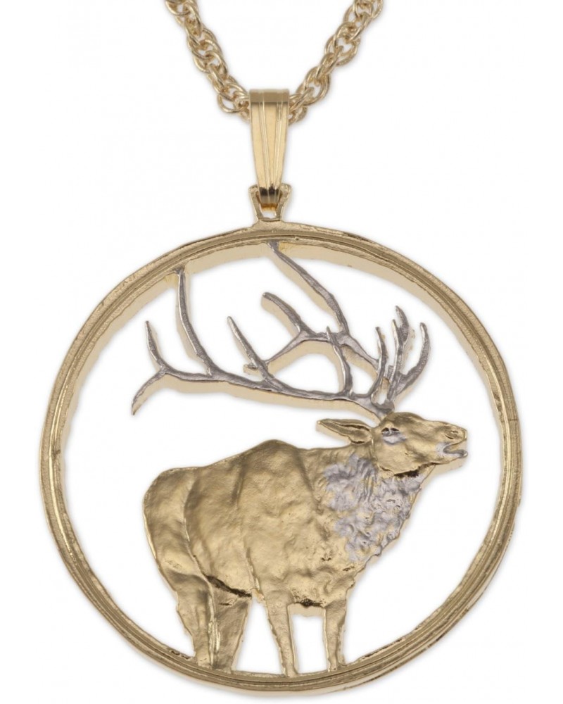 Elk Pendant & Necklace, Medallion Hand Cut $28.00 Necklaces